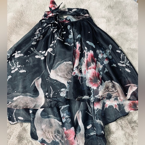 Black organza skirt with pearls - Picture 3 of 5